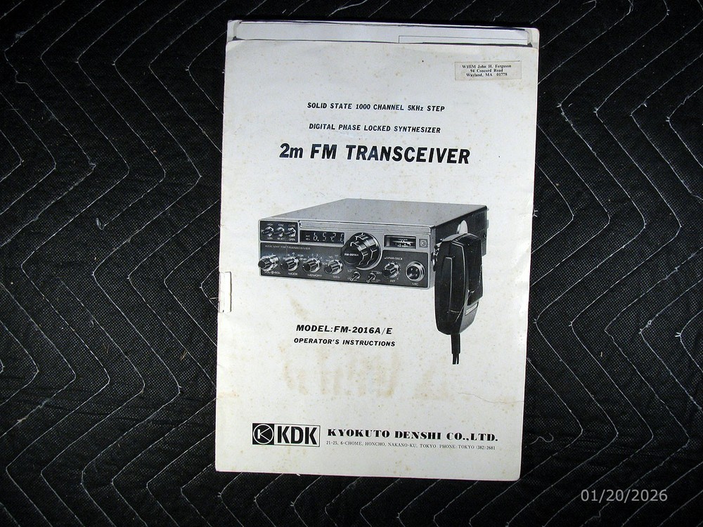 Genuine KDK Model FM-2016A/E 2M FM Transceiver Manual
