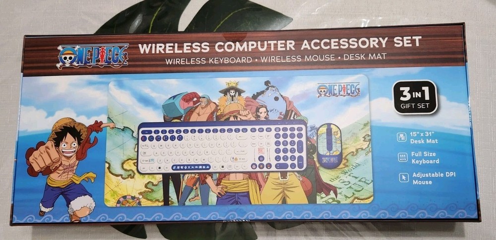 (NEW) ONE PIECE WIRELESS COMPUTER ACCESSORY SET WIRELESS KEYBOARD WIRELESS MOUSE