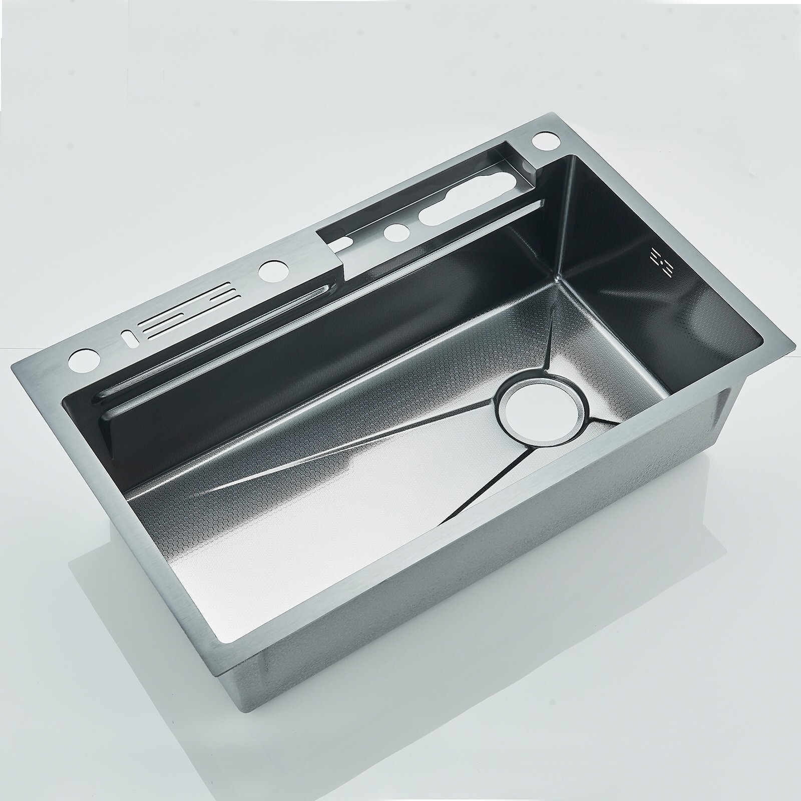 29.5" Flying Rain Stainless Steel Waterfall Kitchen Sink with Faucet Single Bowl