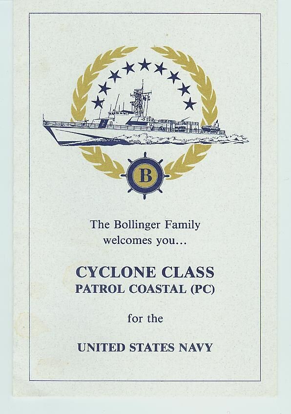Bollinger Cyclone Class PC boats information booklet