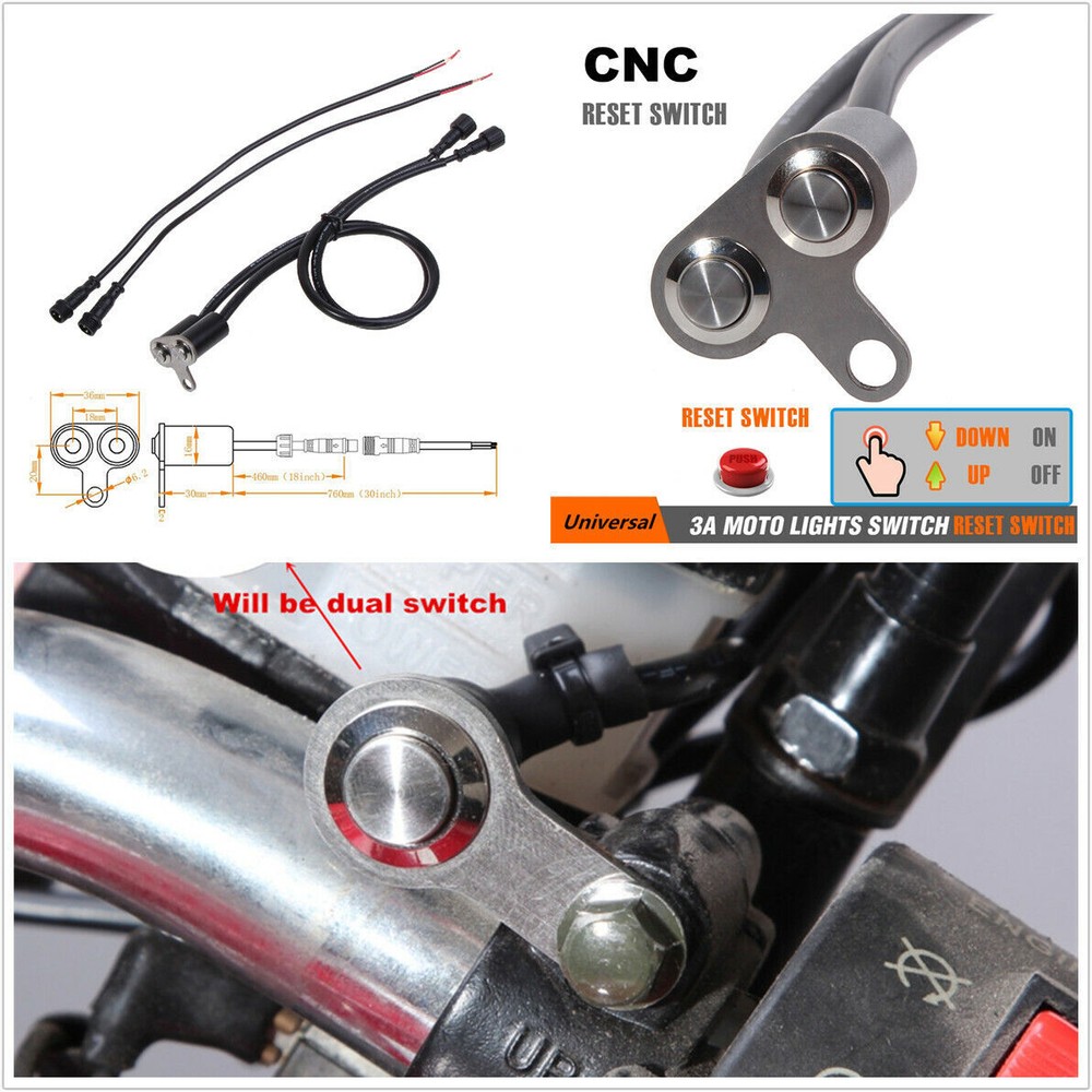 Motorcycle Handlebar Switch Adjustable Mount Horn Engine Start Kill Dual Button