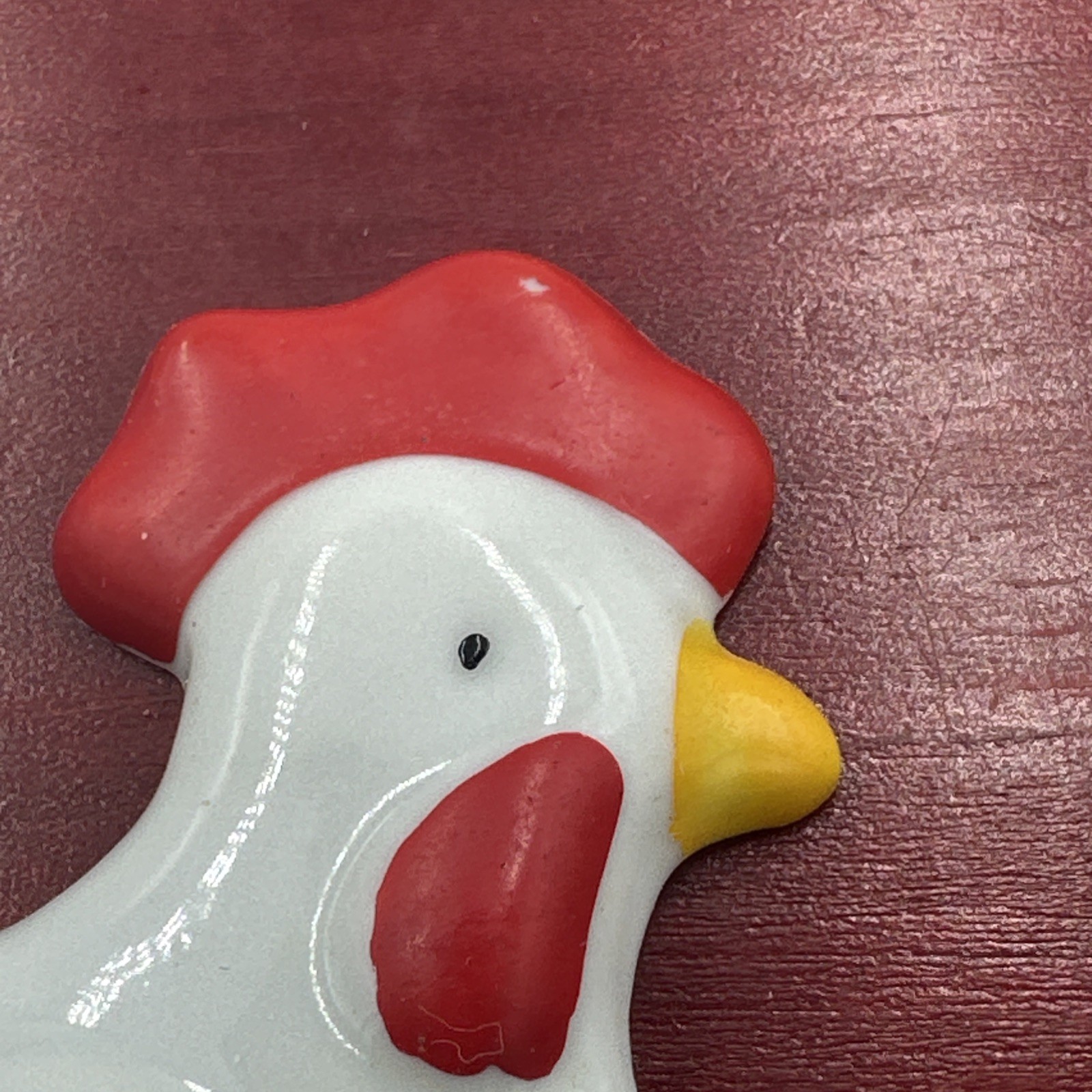 VINTAGE Takahashi Chicken Porcelain Wall Hook Key Towel Hanger Farmhouse