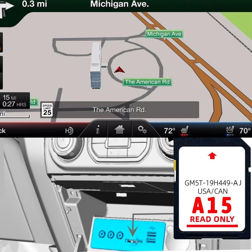 2025 Latest Version A15 Navigation SD Card Compatible with Ford/Lincoln Sync ...