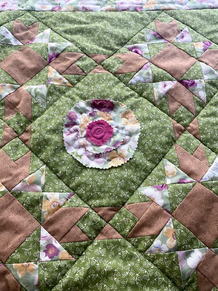 Hand Made Quilted Table Runner Topper Mat Pastels Spring Easter 41" x 31" NEW