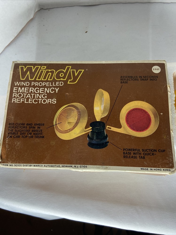 Vintage Windy Wind Propelled emergency rotating reflectors