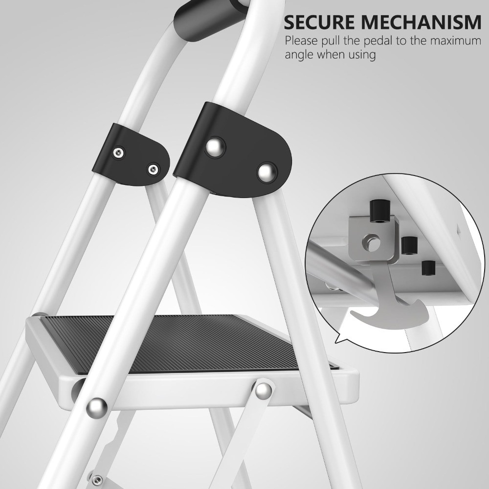 Ultra-Thin Folding Step Stools 330 lbs Capacity, 2-Inch Thin for Storage