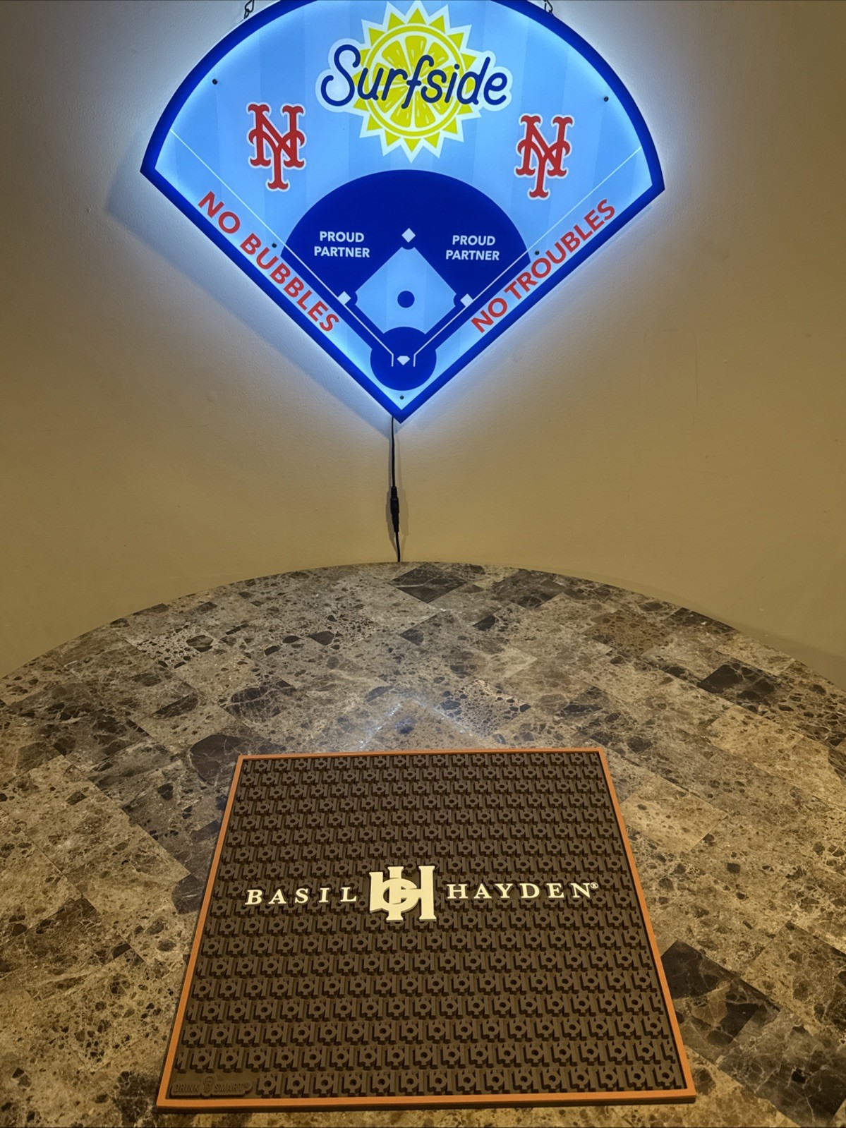 Brand New Basil Hayden Bourbon Whiskey 14x14 Square Bar Spill Mat Free Shipping