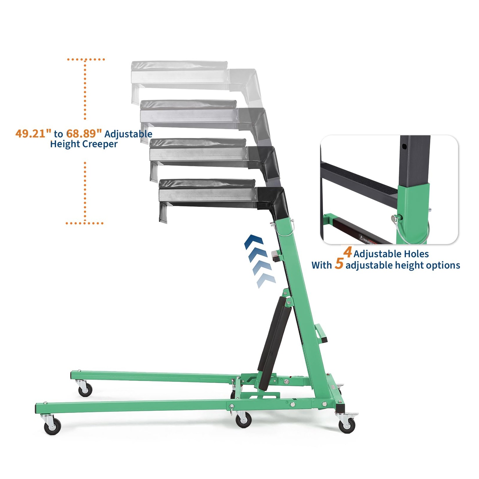 Automotive Topside Creeper 400LBS Adjustable 46"-71" Foldable Engine Creeper