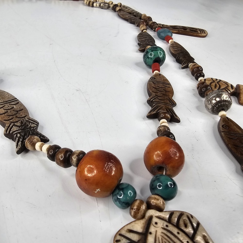 Chunky India Multi Media 2 Strand Statement Necklace