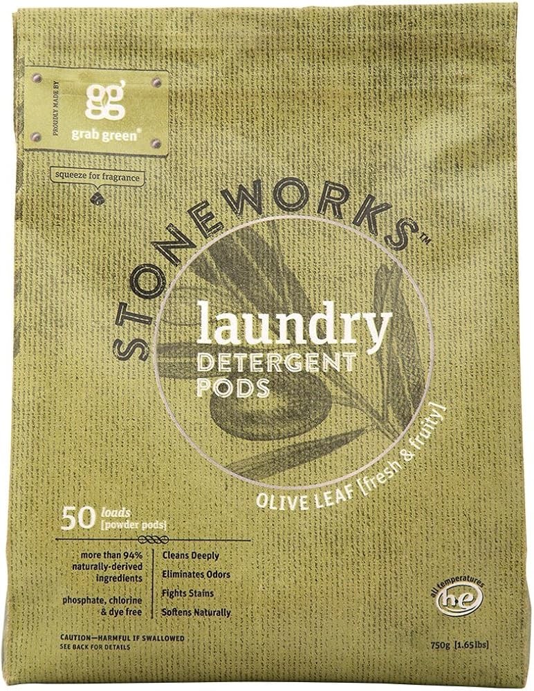 Stoneworks Laundry Deternt Pods, Olive Leaf, 50 Loads - EPA