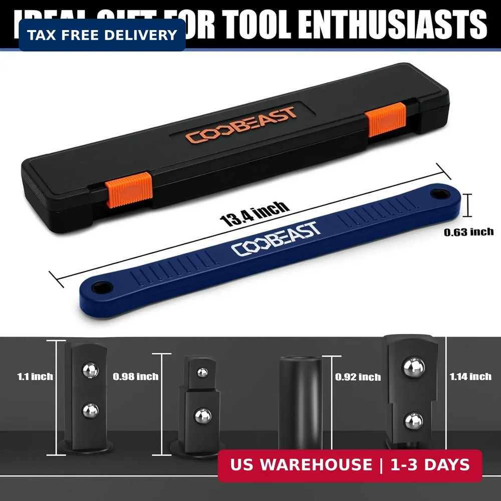 coobeast Offset Extension Wrench Impact Ready Socket Wrench Extender Tool with V
