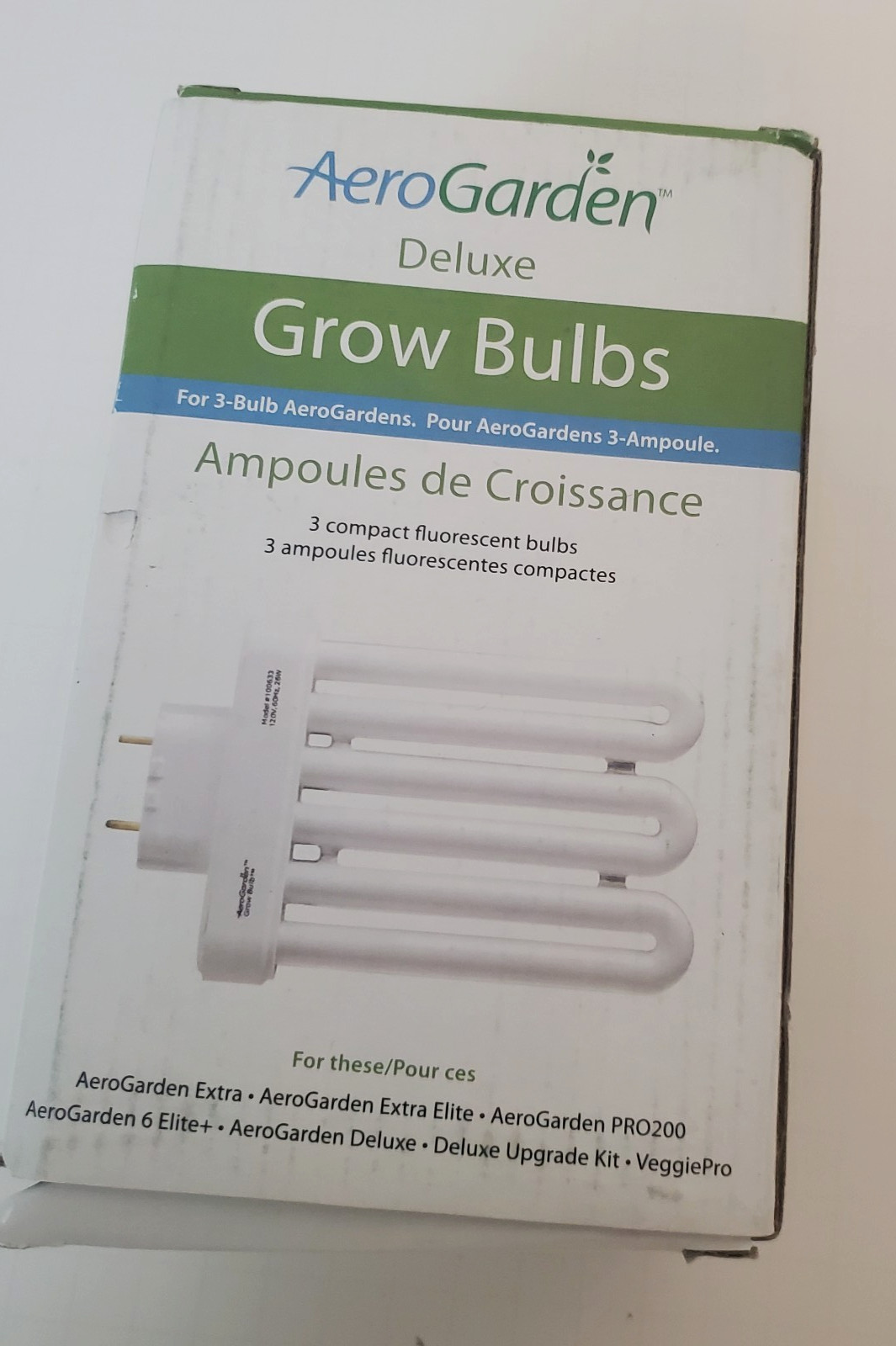 AeroGarden Deluxe Grow Bulbs Compact Fluorescent 3 Per Box 100633