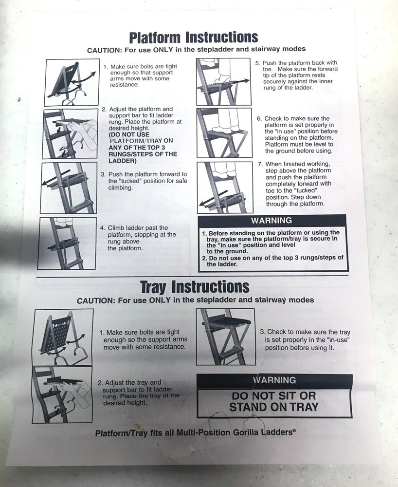 Gorilla Ladder Platform & Tray model PLAT-01