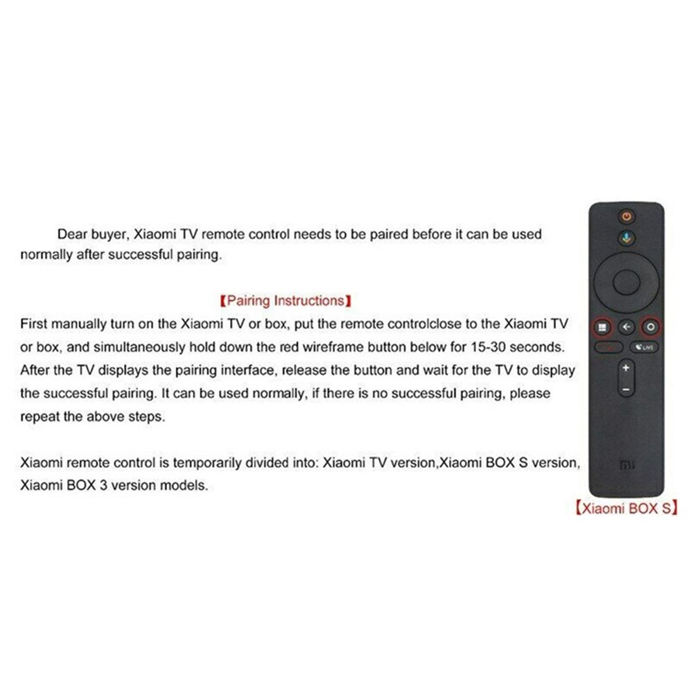 For Xiaomi TV Box Bluetooth Remote Control Replacement Android Streaming Device