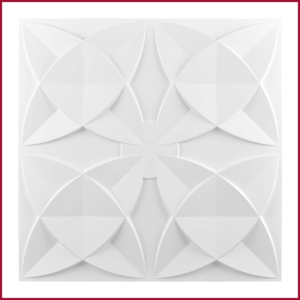 2'x2' Decorative Wall Tile Ceiling Tile 12 Pack White Floral Art3D