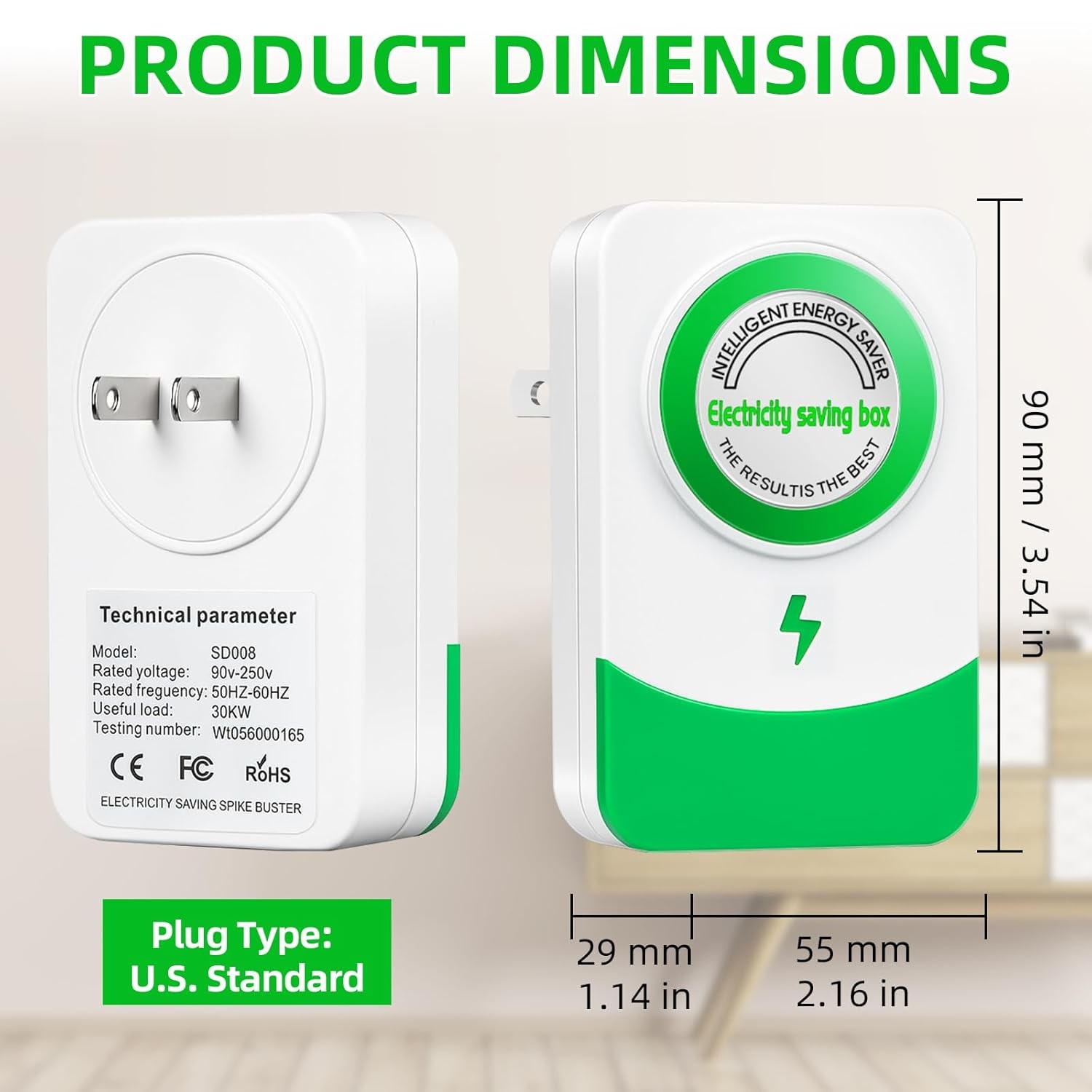 Electricity Saving Box 2/4 Pack Power Saver Plug in Energy Optimizer for House