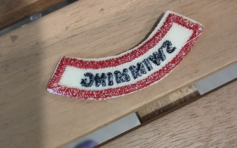 Vintage Swimming Patch Red White