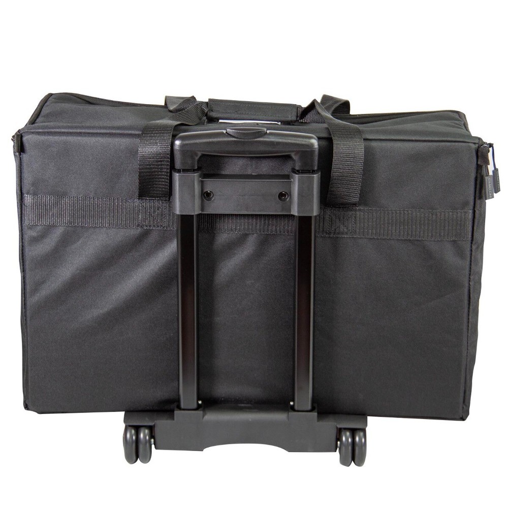 DJ Lighting Audio Equipment Multipurpose Accessory Utility Bag w Handle & Wheels