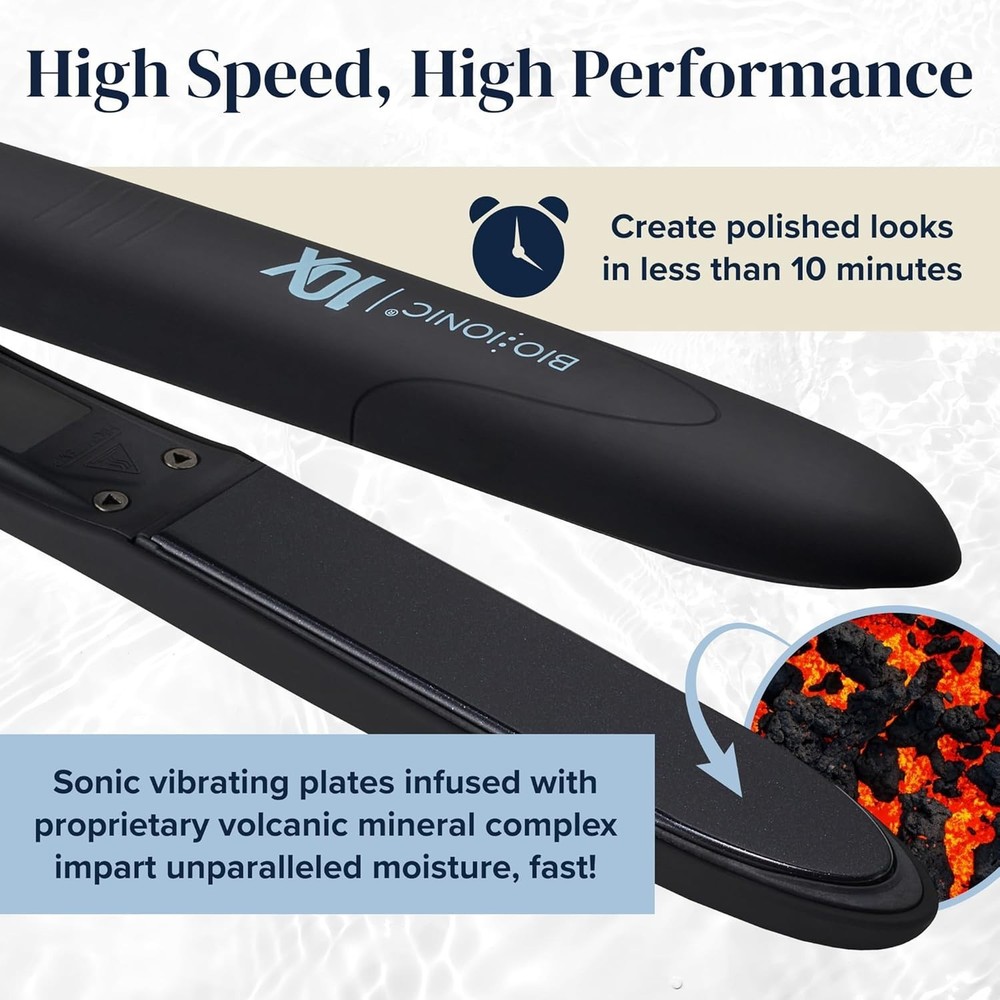 Bio Ionic 10X Pro Styling Iron 1" Nano Ionic-with Vibrating Plates