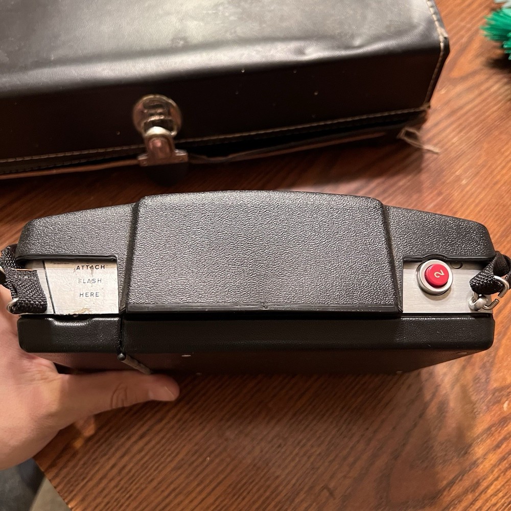 Vintage Polaroid Land Camera 101 Automatic w/ Leather Case - Untested Clean