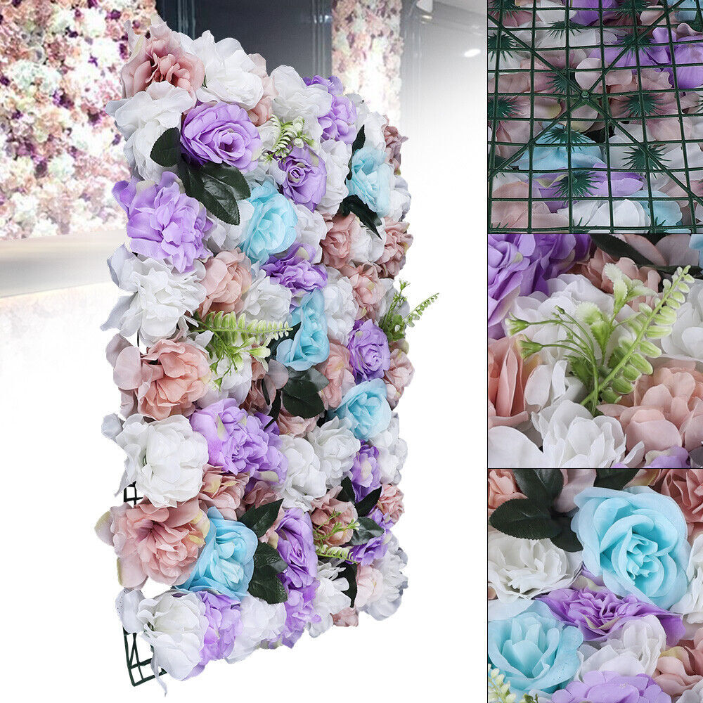 12 Pcs DIY Flowers Wall Frames Artificial Flower Grid Panels Plastic Flower Wall