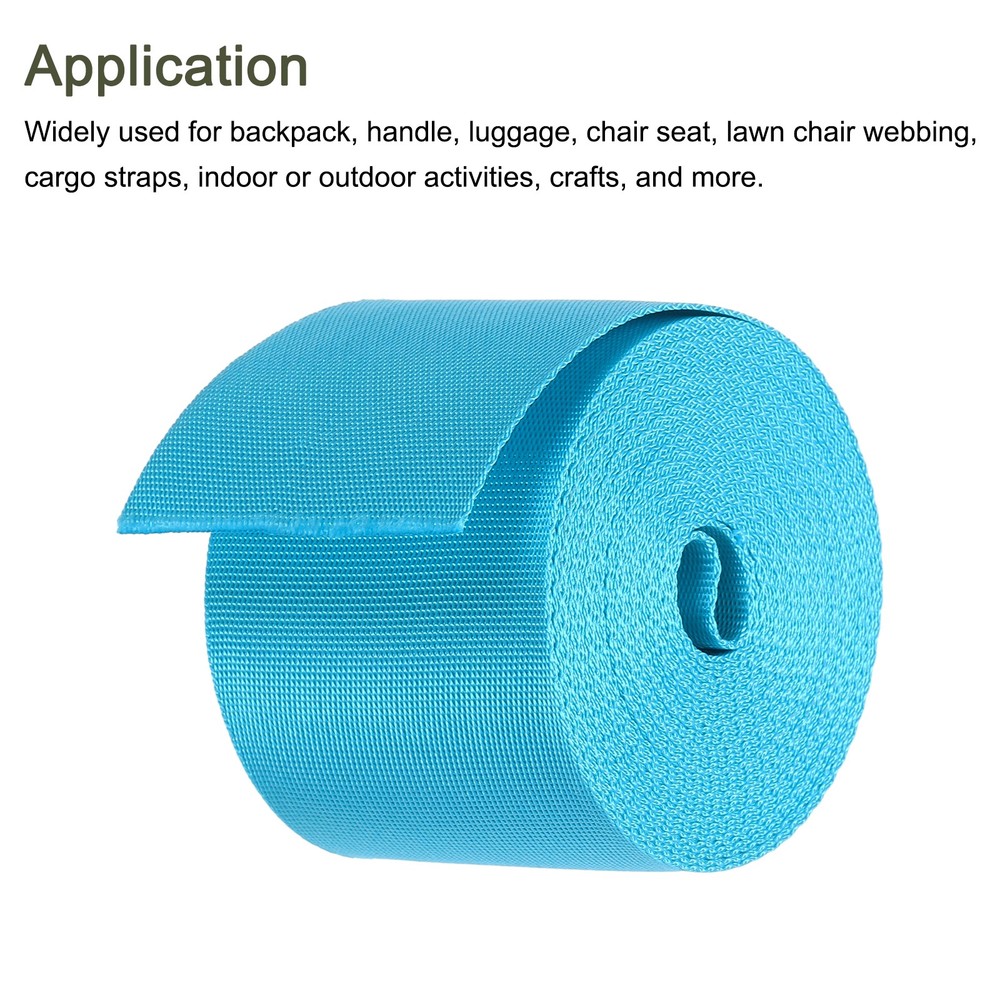 Flat Nylon Webbing Strap 2 Inch 5 Yards Deep Blue for Backpack