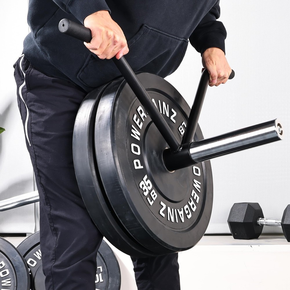 T-Bar Row Attachment for 2-Olympic Barbell, Black