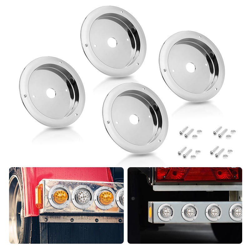 4 x For Universal Watermelon Bunk LED Light Adapter Kit Mounting Bracket Chrome