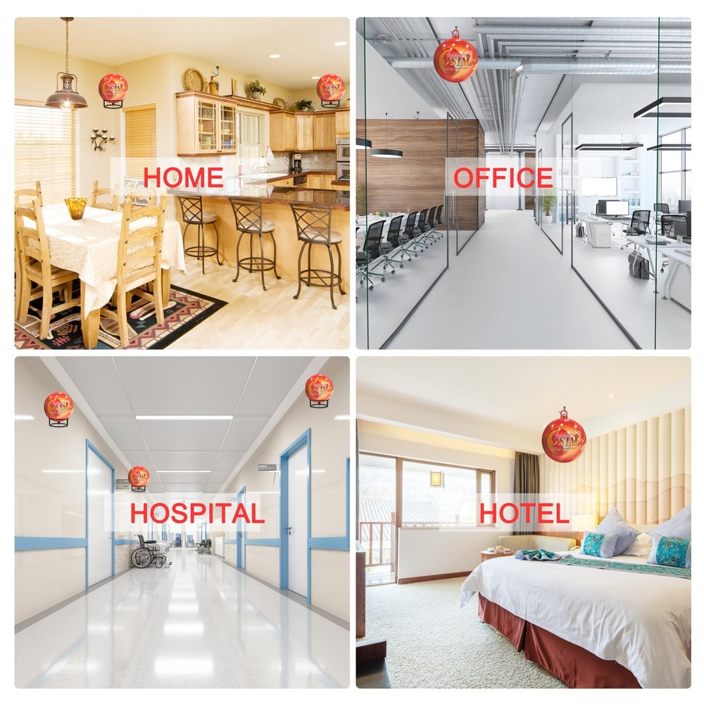 2-Pack Automatic Self-Exciting Fire Extinguisher Ball with Hook and Mount