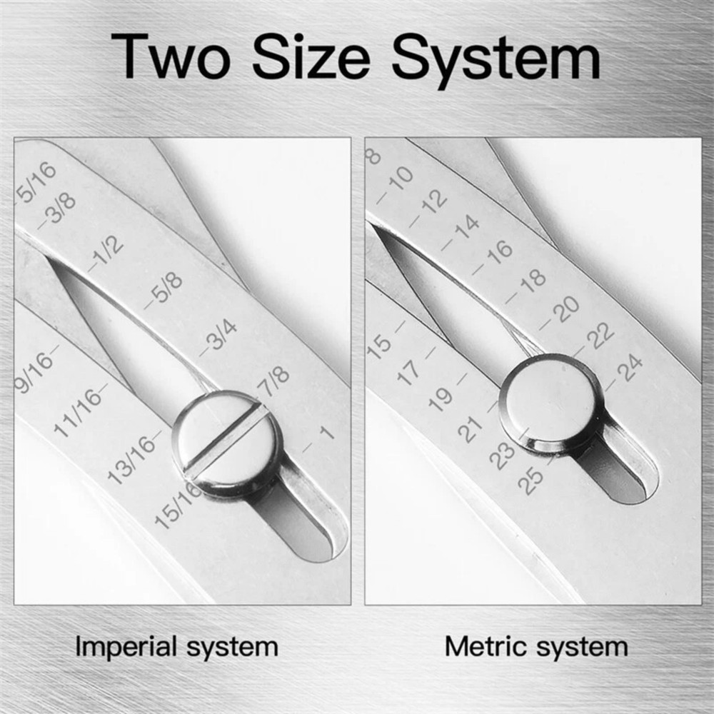 2PCS Portable Thread Gauge Set - Bolt Size Identifier with Keychain Accessory