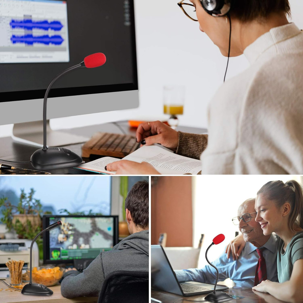 Perrycom USB Computer Microphone, Plug&Play Cardioid Condenser PC Laptop Mic, On