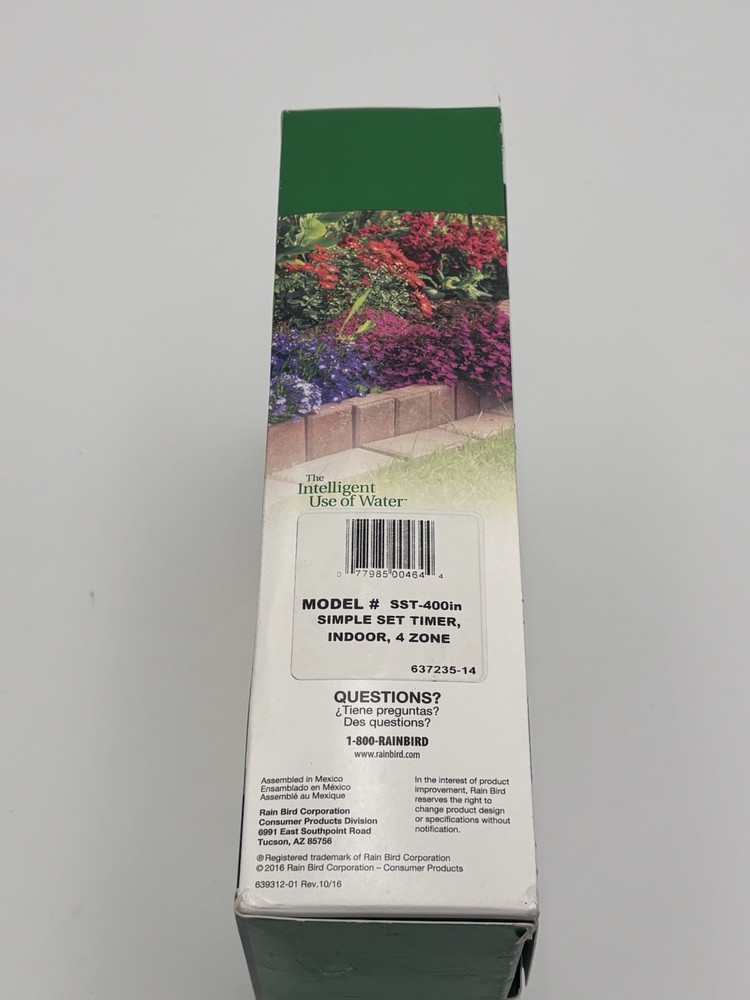 RainBird Controller SST400IN Simple-to-Set Sprinkler/Irrigat System Timer 4-Zone