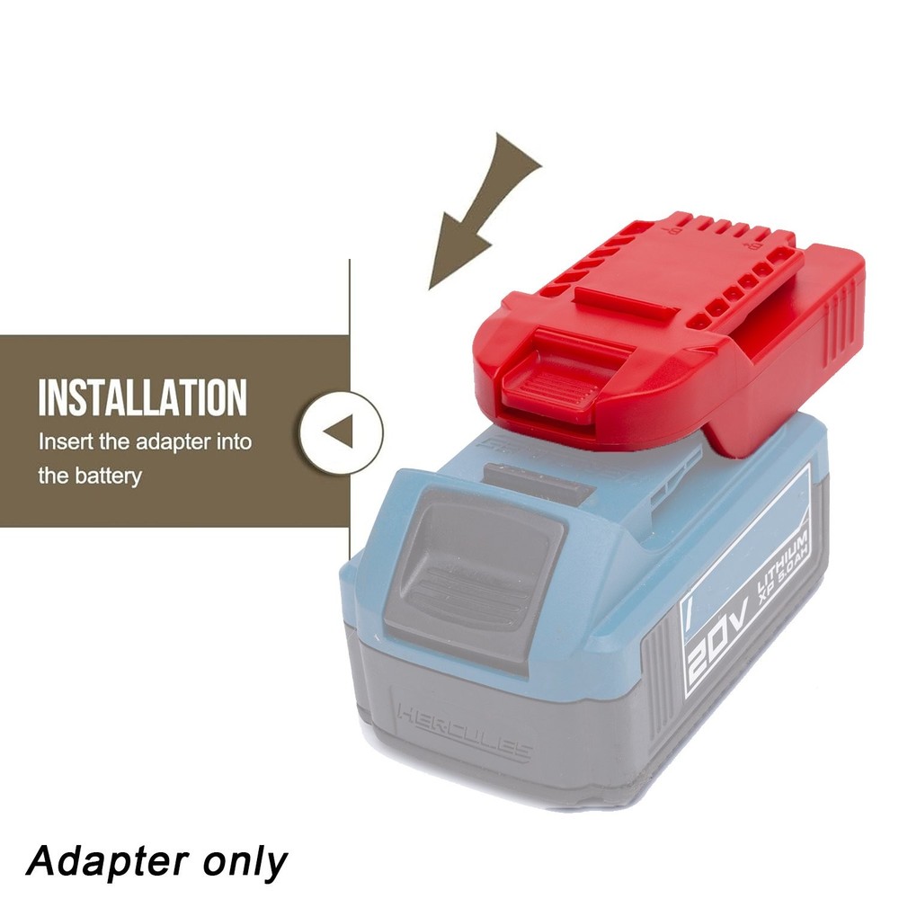 Adapter For Hercules 20V Lithium Battery to Fits Bauer 20V Tools - Adapter Only