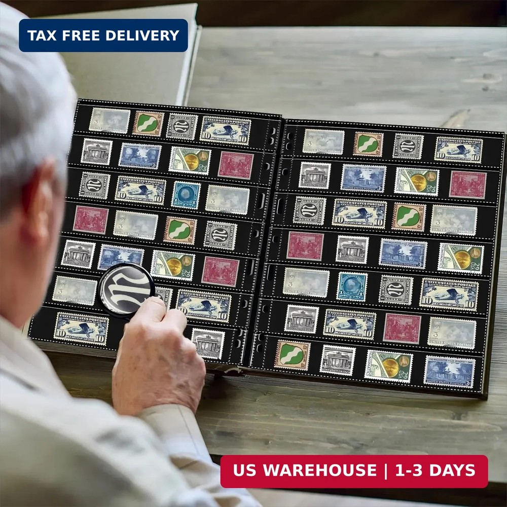 Cindeer 20 Sheets Stamp Pages Collector Album Binder Standard 9 Hole Binder Slee