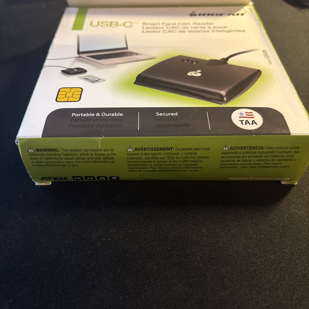 iogear usb-c smart card cac reader TAA compliant New Open Box