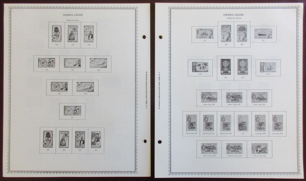 Sierra Leone : Clean Set of Unused Minkus Supreme Global Pages to 1968