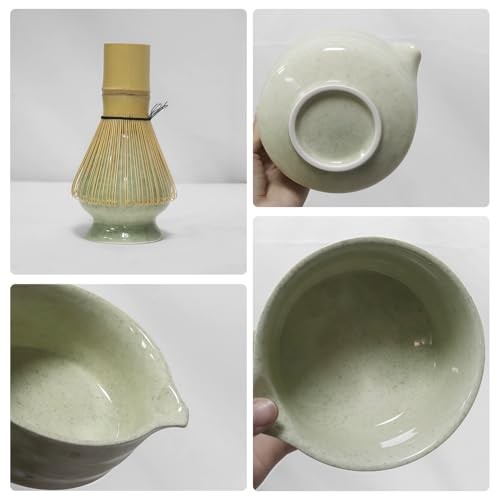 Matcha Whisk Set for Tea Lovers, Matcha Bowl with Spout, Bamboo Whisk, Scoop,