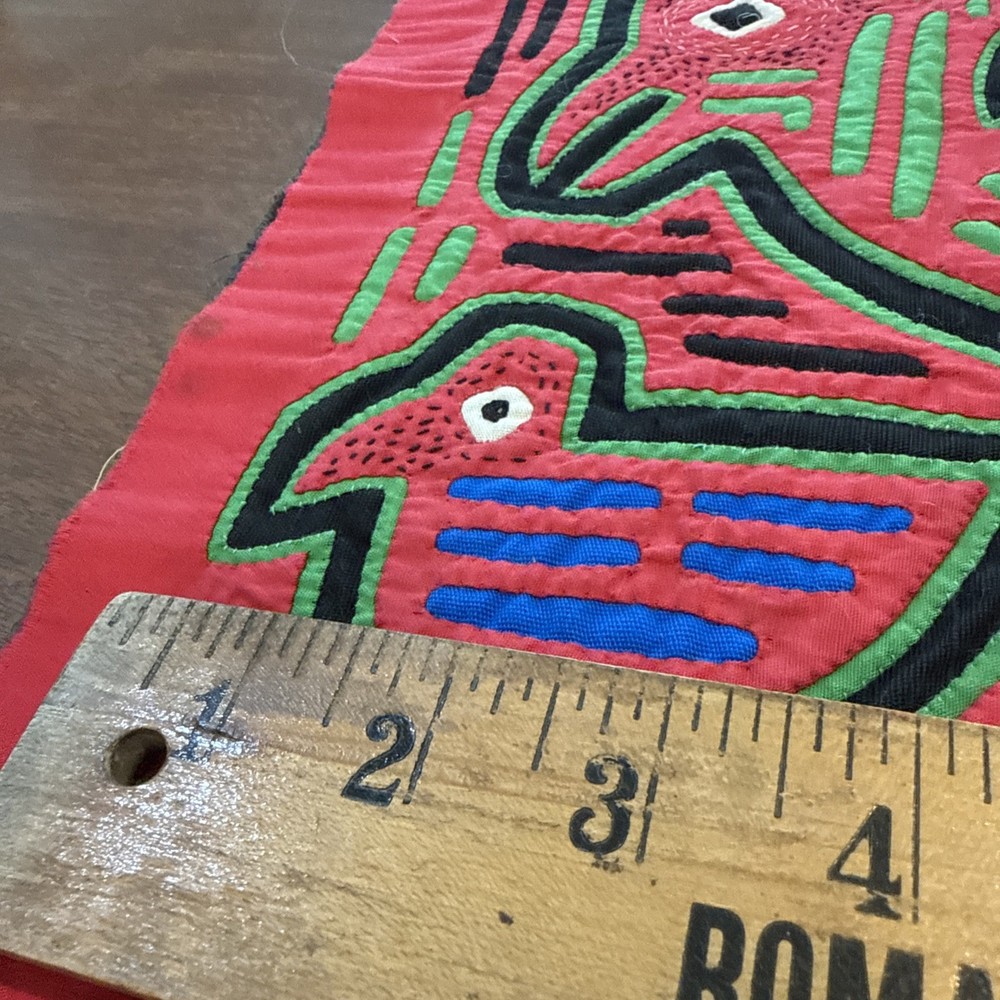 Handmade mola kuna panama applique embroidery needlework small panel