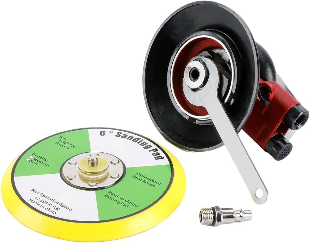 Random Orbital Sander 5" & 6" Pneumatic Palm Sander with Extra 5" Backing Plate