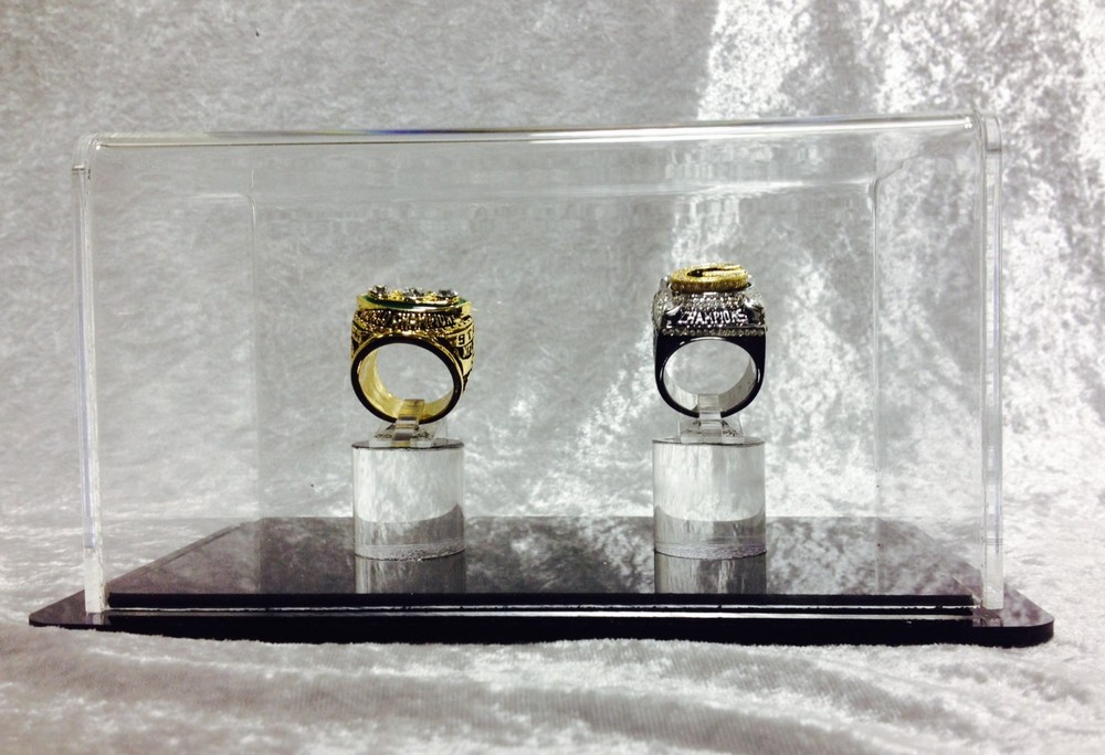 Double Championship Ring Display Case - 2 Ring Display Case Championship Rings