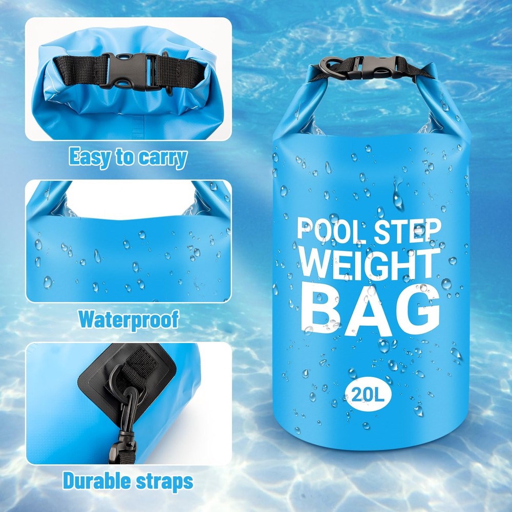 2 Pack Universal Pool Step Weights 40L 500D PVC Pool Ladder Weights for Above...