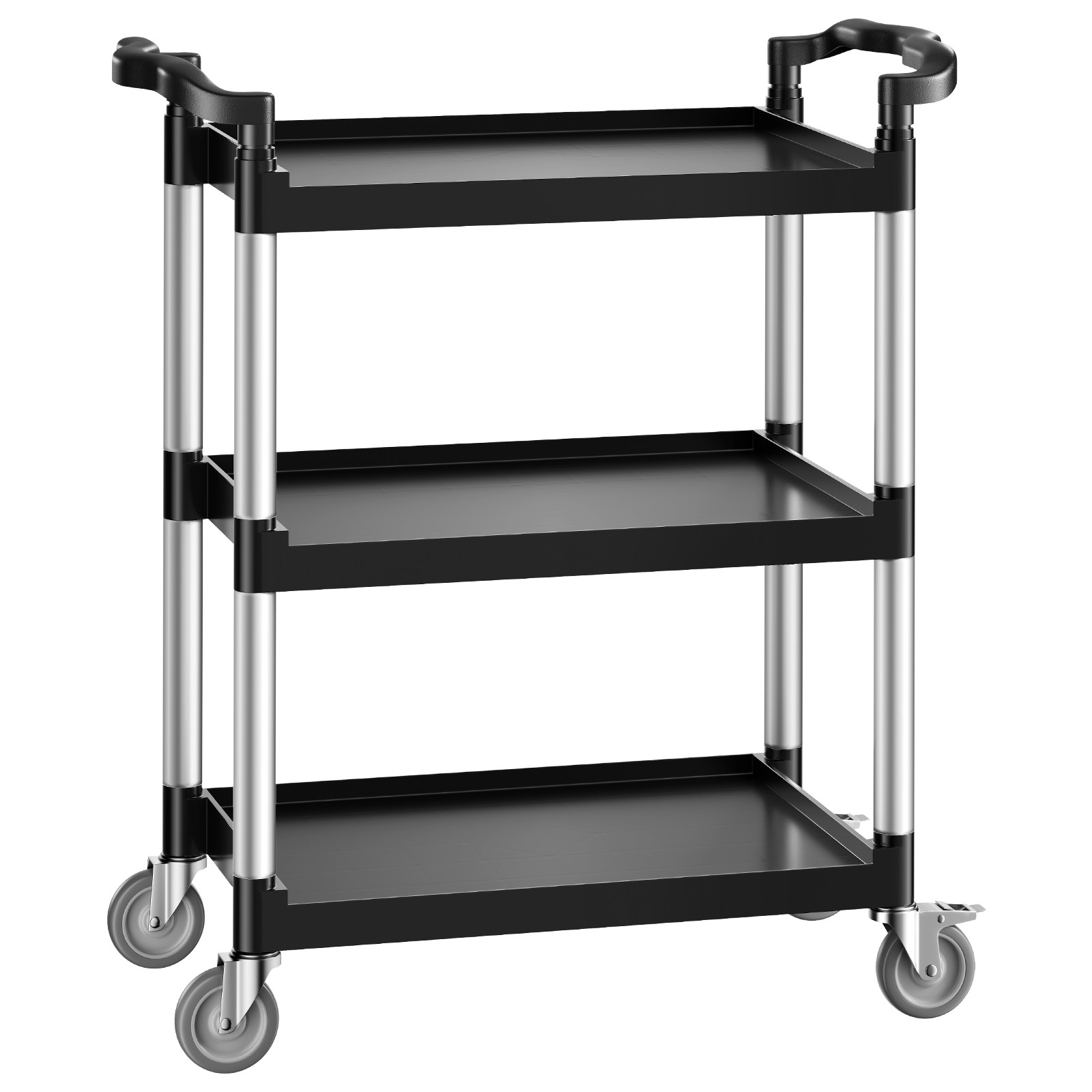 Heavy Duty Utility Cart 300 lbs Capacity 3-tier Service Cart with Wheels