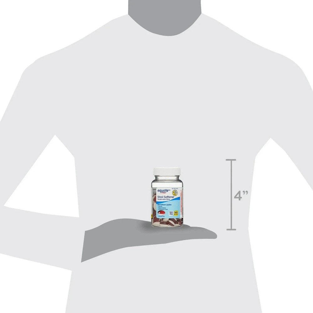Equate Stool Softener Laxative Softgels for Constipation, 100 mg, 140 Count