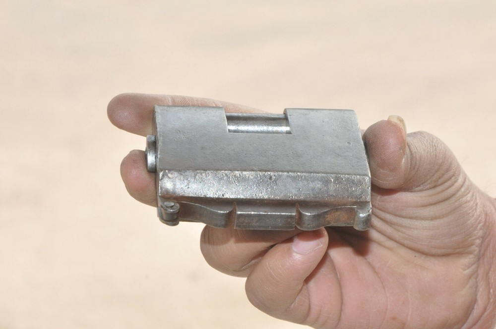 Vintage Iron Handcrafted Square Shape Fine Engraved Strip System Padlock