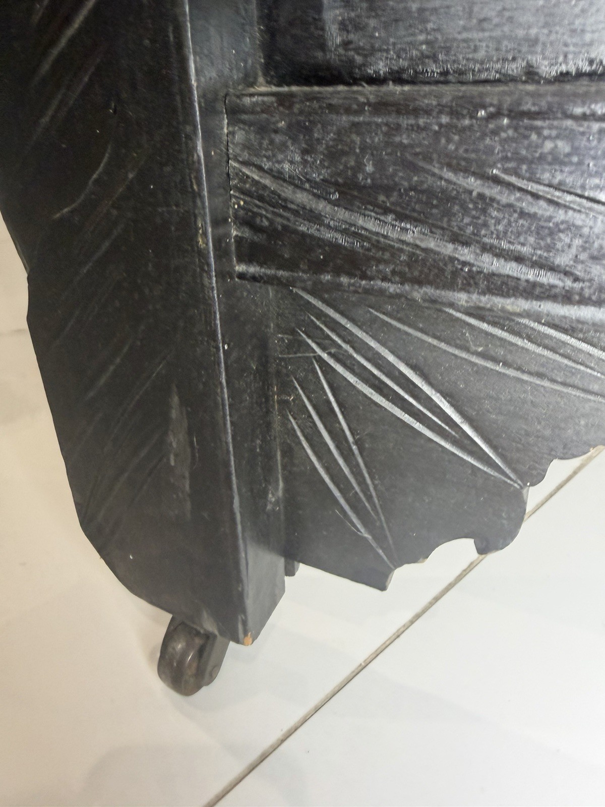 Asian Style Hand Painted Carved Wood Room Divider Birds & Flowers