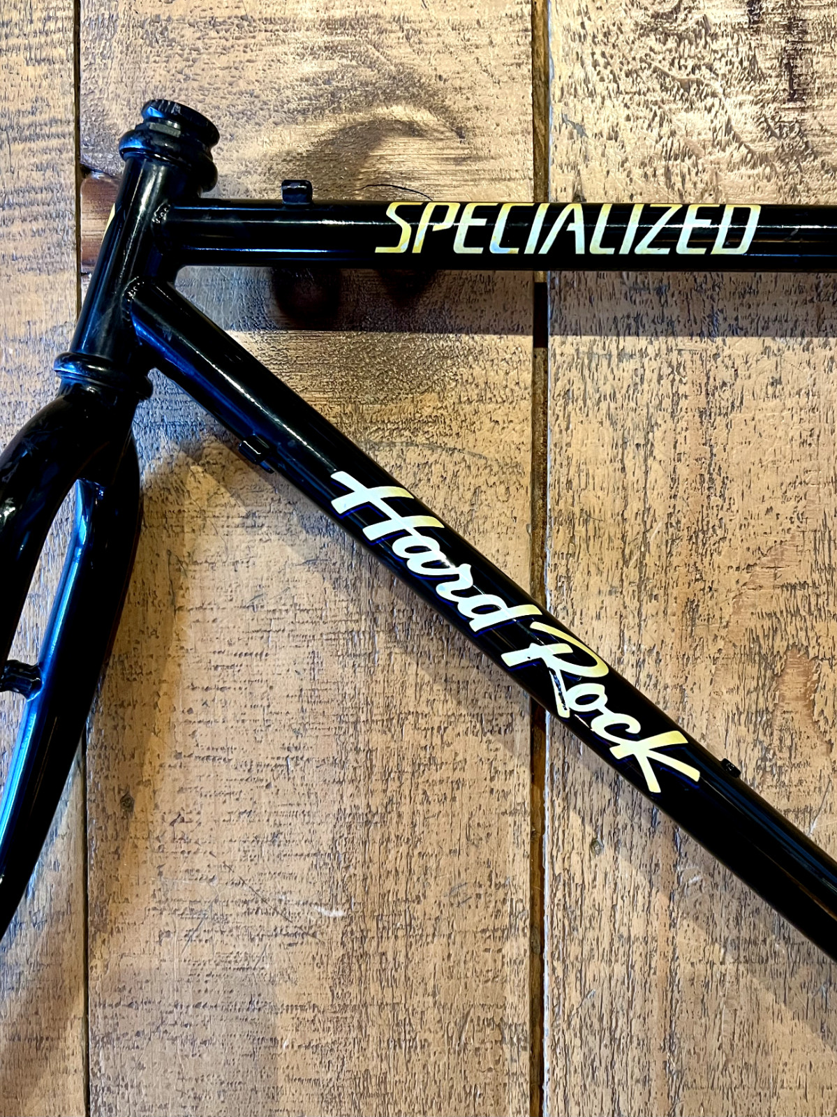 Vintage 90s Specialized Hard Rock 18.5" Steel Mountain Bike Frame Black / Yellow