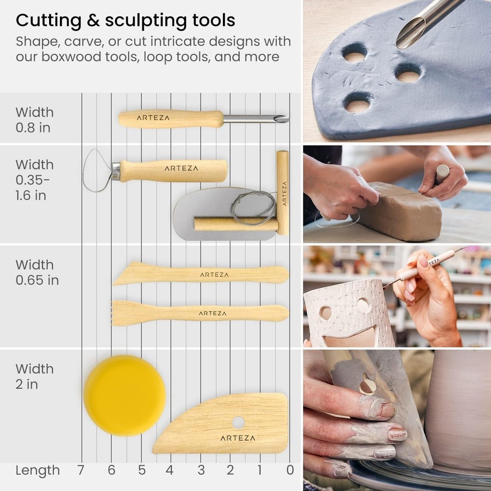 42-Piece Pottery & Sculpting Tools Set