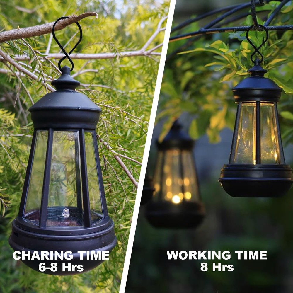 Killoywin Outdoor Figurine Mini Solar Lantern Replacement LED DIY Small Black