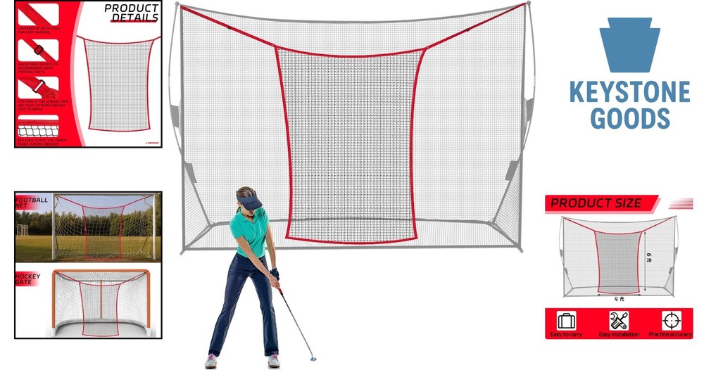 Golf Practice Net Extender for 7 & 10 ft Nets - Large 4x6 ft Target & Protect
