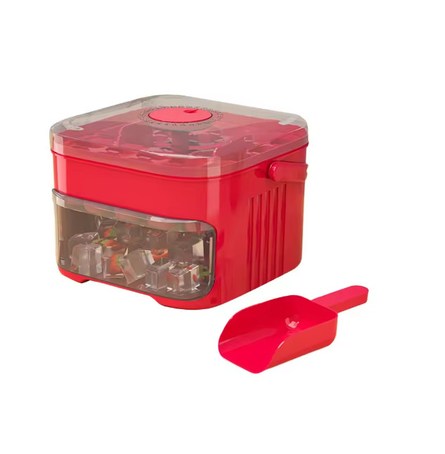 50-Cube Ice Maker with Easy Press Cap Double Layer Ice Cube Maker Refrigerator